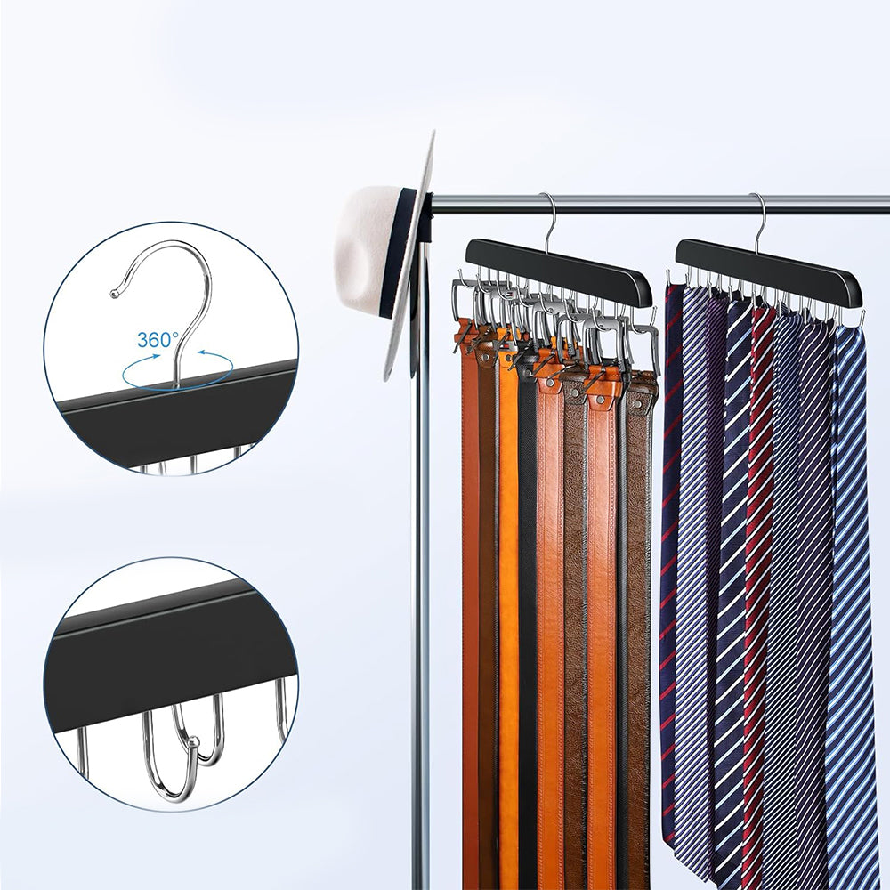 2Pcs 14-Hook Bra Hanger Organizer Metal Hook 360 Degree Rotating Space Saving