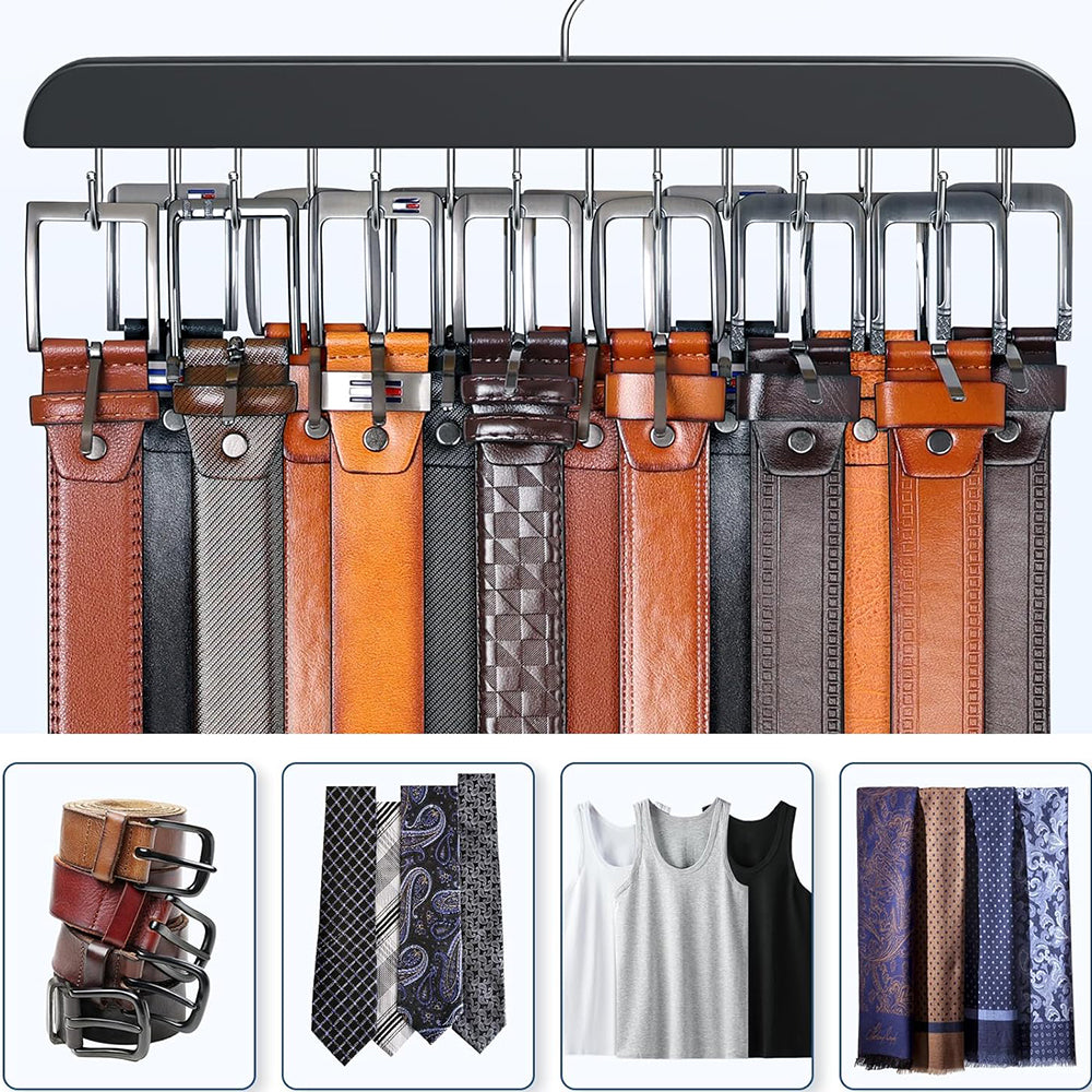 2Pcs 14-Hook Bra Hanger Organizer Metal Hook 360 Degree Rotating Space Saving