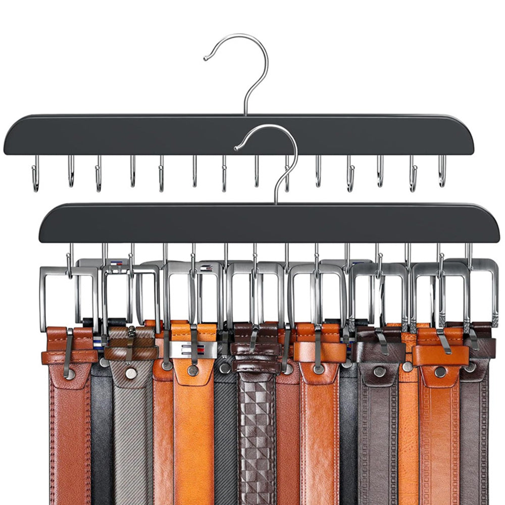 2Pcs 14-Hook Bra Hanger Organizer Metal Hook 360 Degree Rotating Space Saving