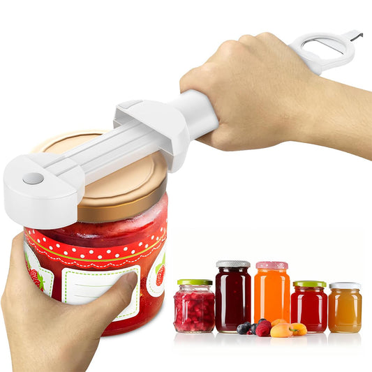 Bottle Opener Adjustable Stainless Steel Magnetic Wall Mounted Lid Gripper Beige