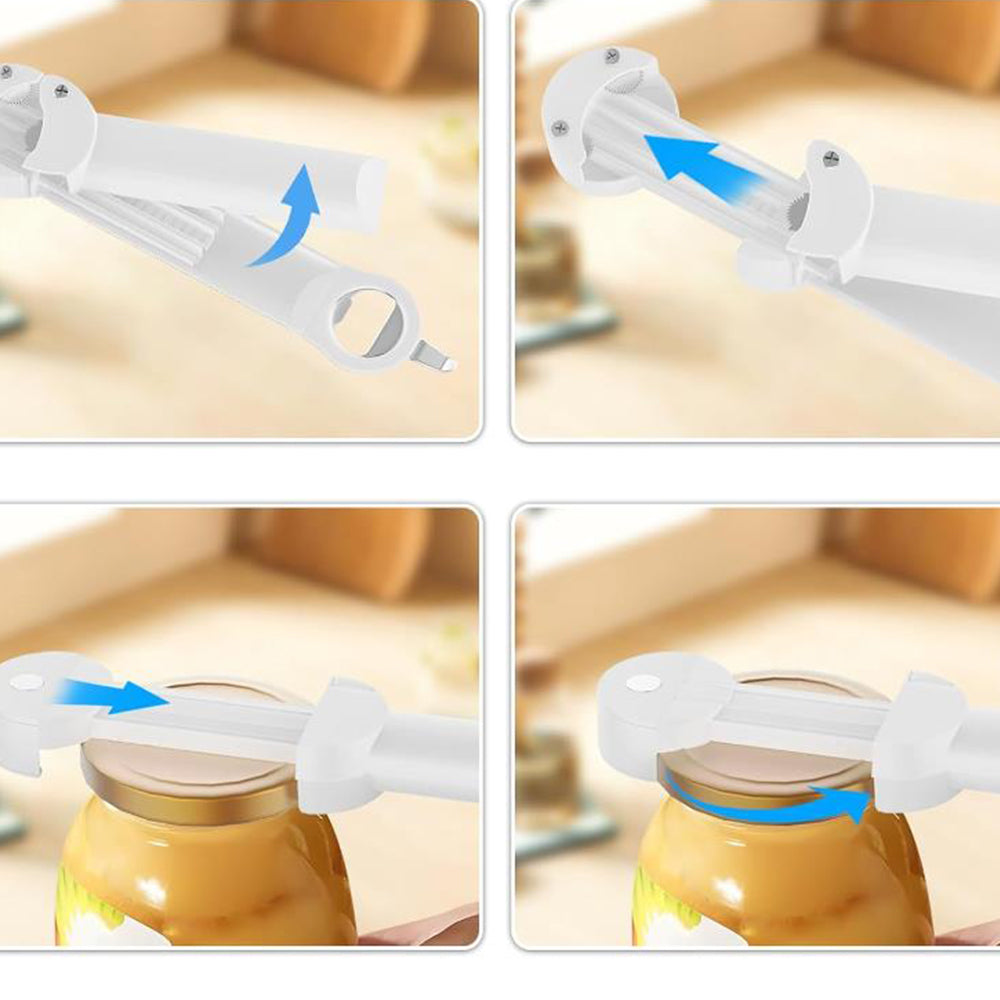Bottle Opener Adjustable Stainless Steel Magnetic Wall Mounted Lid Gripper Beige