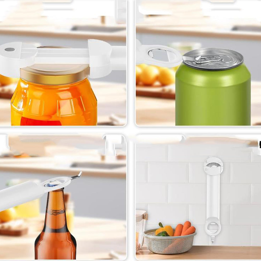 Bottle Opener Adjustable Stainless Steel Magnetic Wall Mounted Lid Gripper Beige