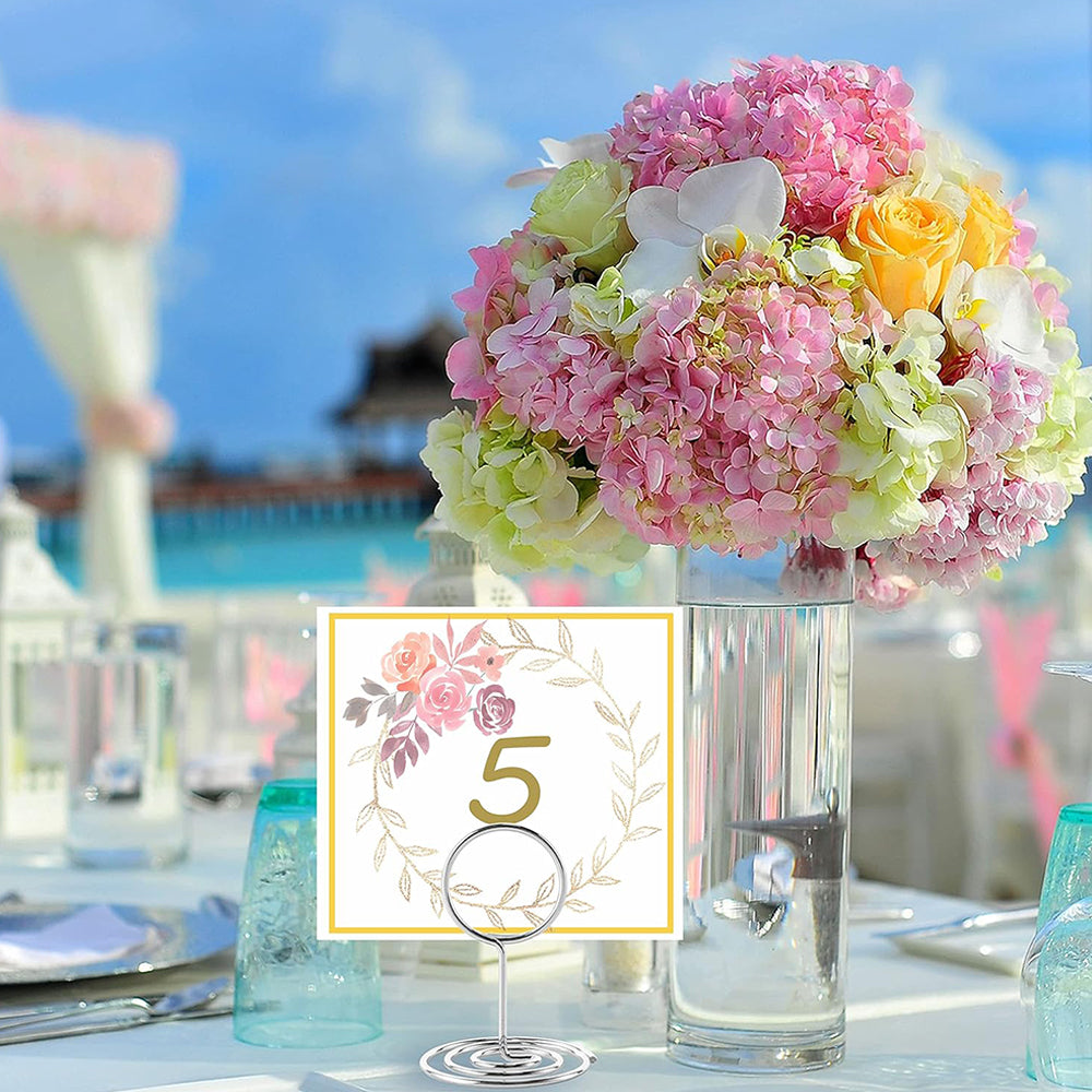 30Pcs 50mm Table Number Holder Place Card Stand Name Menu Clips Silver