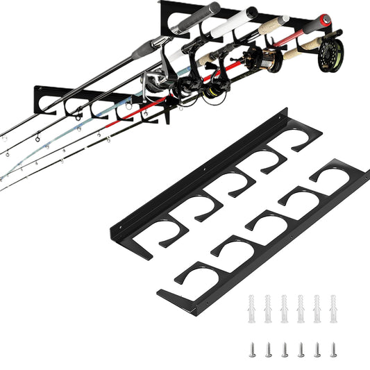 Vertical 6-Rod Storage Rod Rack Wall Mounted Fishing Rod Holder