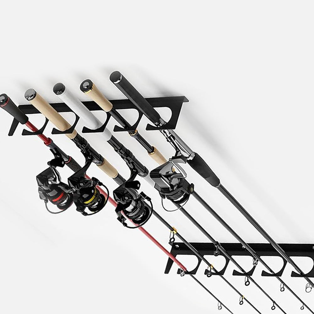 Vertical 6-Rod Storage Rod Rack Wall Mounted Fishing Rod Holder