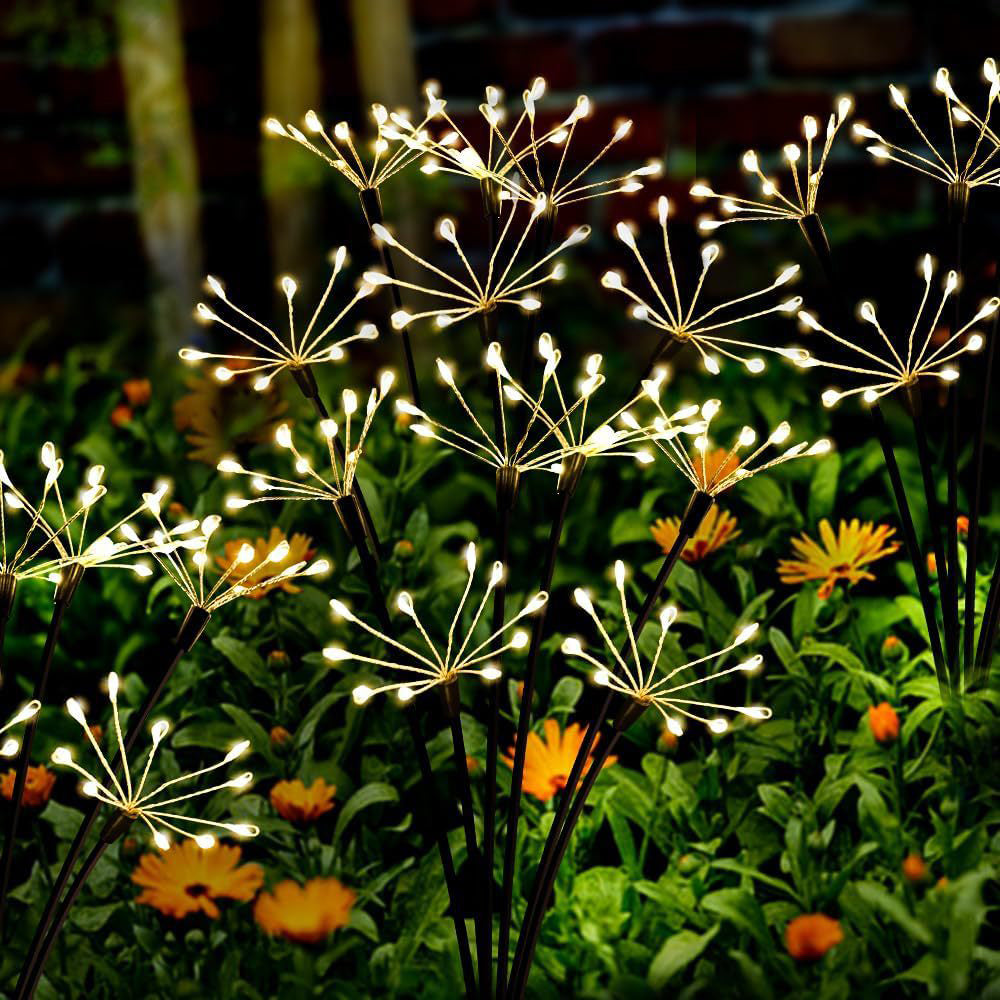 2Pcs Solar Garden Light Twinkling Solar Firework Light for Outdoor Yard Patio