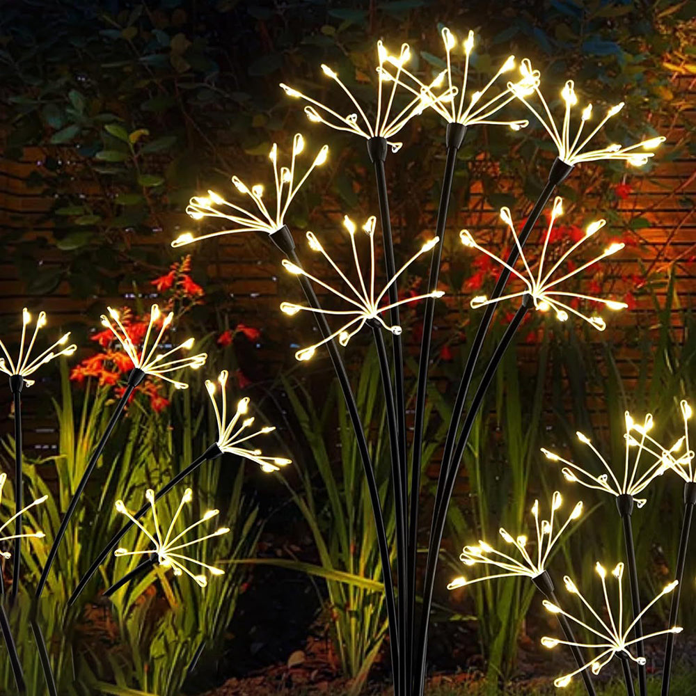 2Pcs Solar Garden Light Twinkling Solar Firework Light for Outdoor Yard Patio