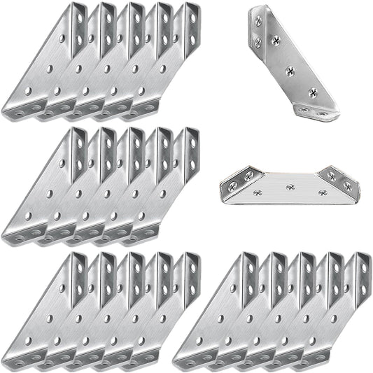 20Pcs Universal Stainless Steel Furniture Corner Connector Angle Corner Bracket