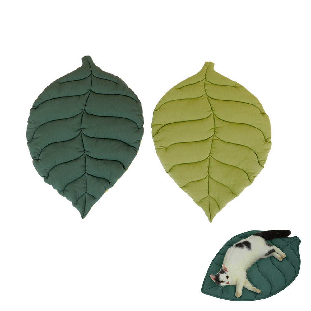 Double-Sided Leaf Shape Dog Cat Bed Mattress Cushion Soft Pad Washable