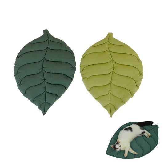 Double-Sided Leaf Shape Dog Cat Bed Mattress Cushion Soft Pad Washable