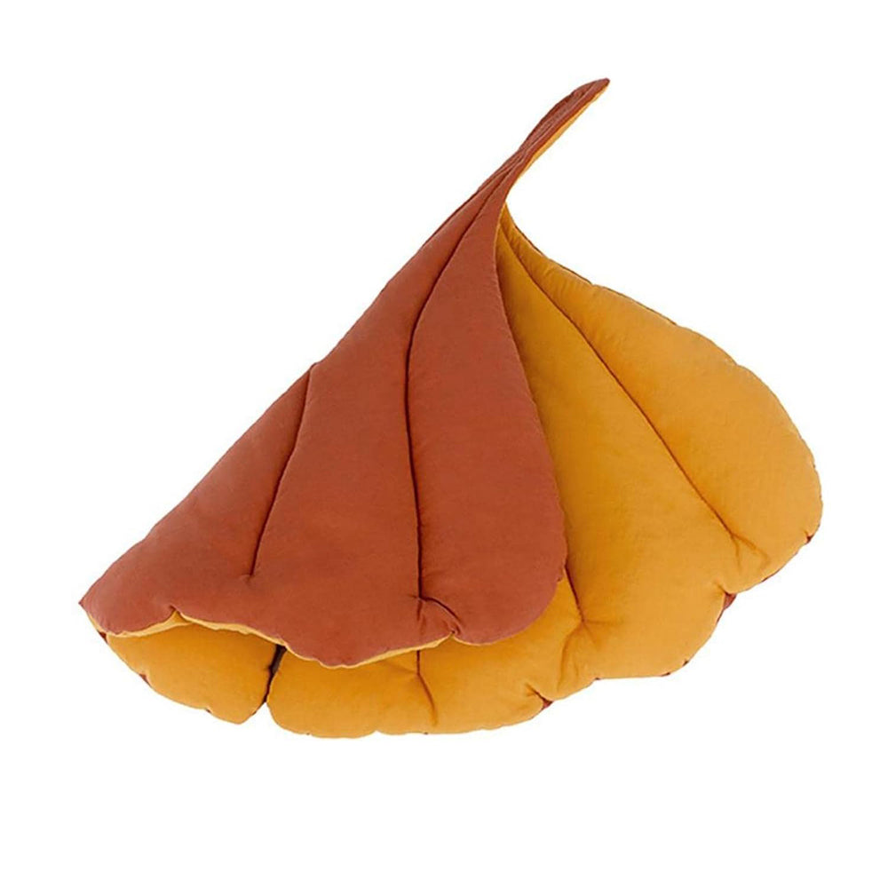 Double-Sided Ginkgo Biloba Shape Dog Cat Bed Mattress Cushion Soft Pad Washable