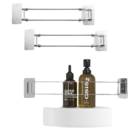 2Pcs Adjustable RV Shower Corner Storage Bar Bathroom Accessory Adjustable Rod
