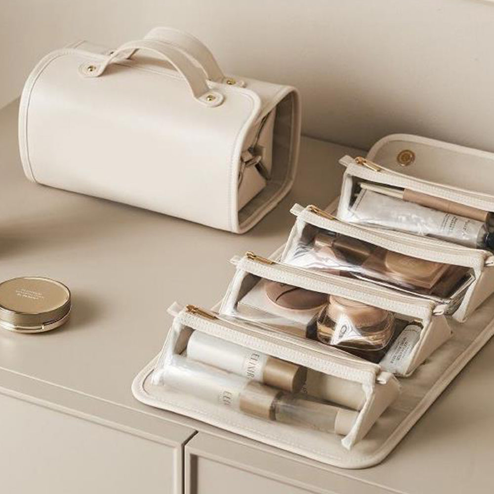 Large Capacity Travel Cosmetic Bag Makeup Organizer with Divider Pouch