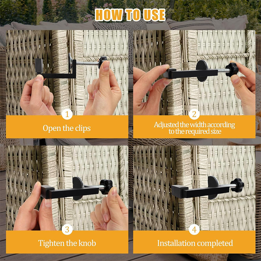 2Pcs Outdoor Adjustable Furniture Fasteners Clips Connector Couch Sofa Clamp