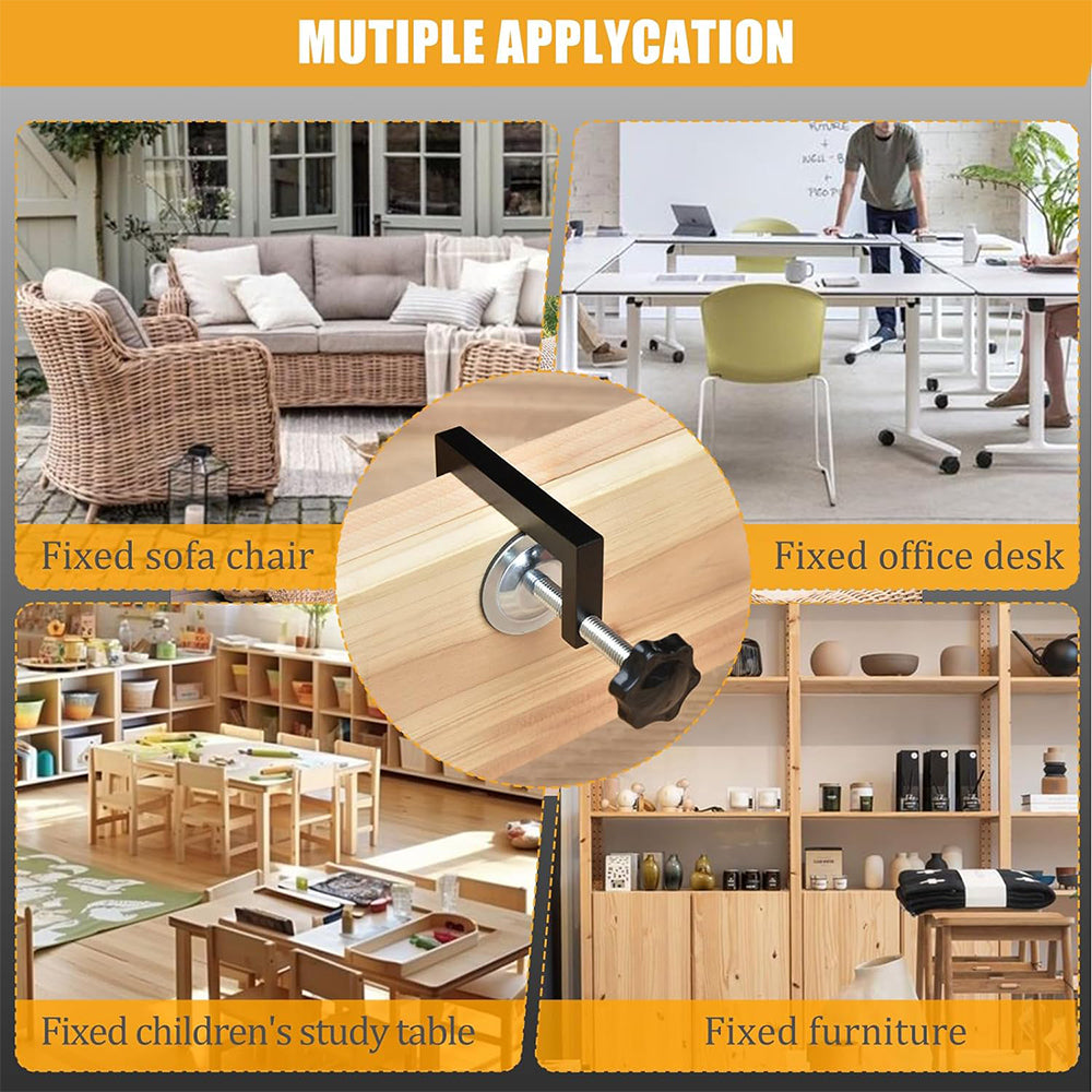 2Pcs Outdoor Adjustable Furniture Fasteners Clips Connector Couch Sofa Clamp