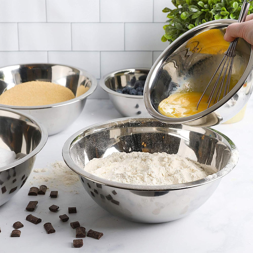 5Pcs Stainless Steel Nesting Bowl Set Polished Storage Mixing Bowl