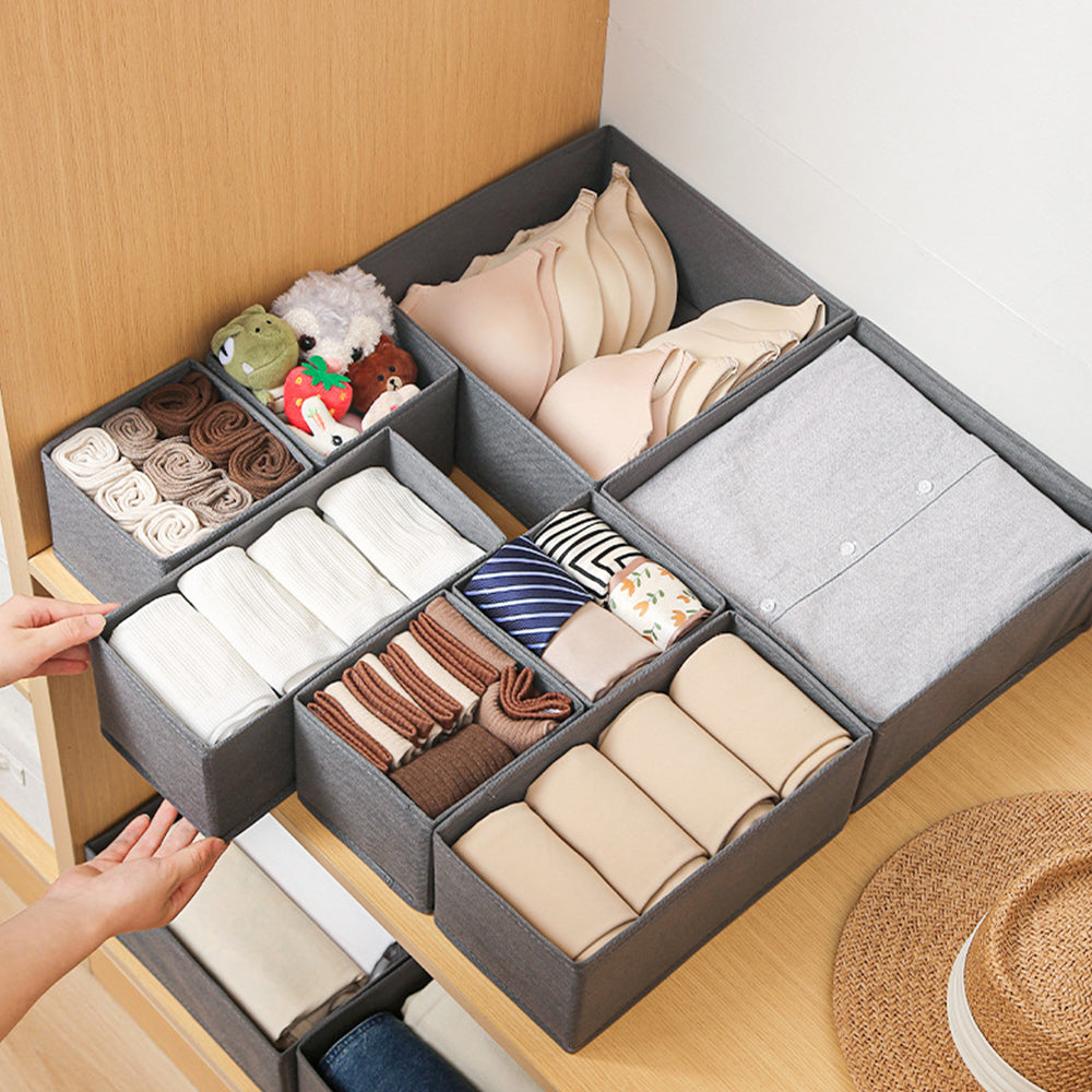 3Pcs Clothes Drawer Organizer Closet Wardrobe Drawer Foldable Storage Box