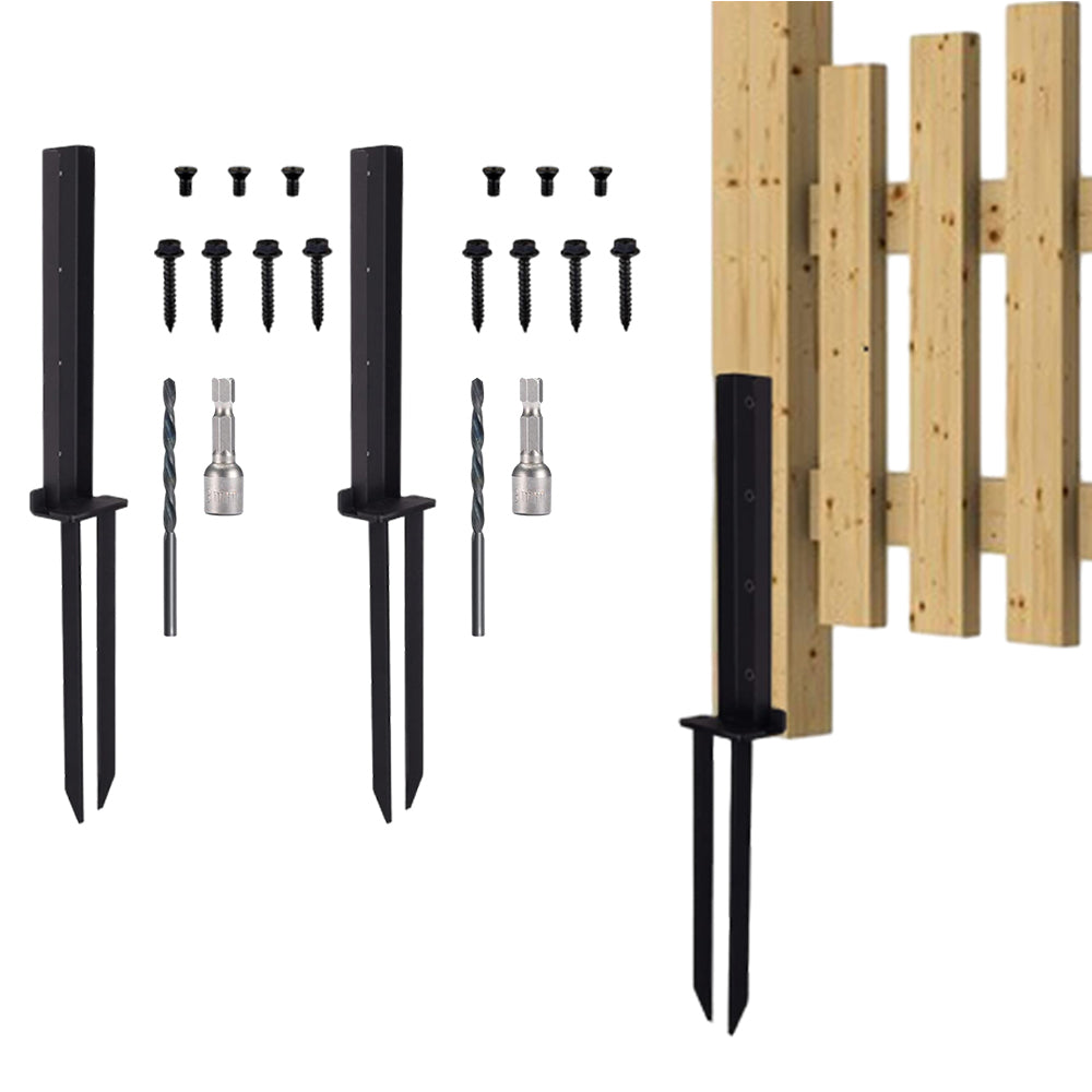 2Pcs Fence Post Anchor Kit Ground Spike Anchor Kit Fence Post Repair Stakes