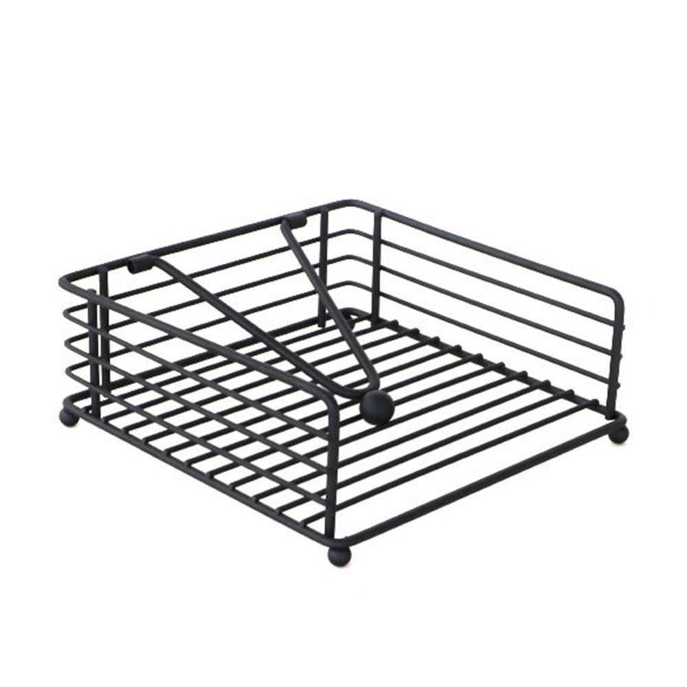 Metal Square Paper Napkin Holder Flat Napkin Dispenser with Weighted Arm