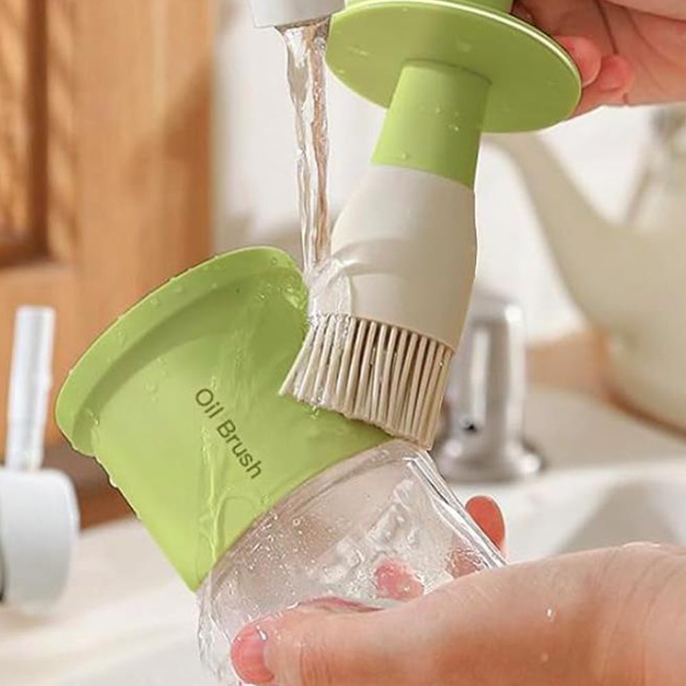 2Pcs Glass Oil Dispenser Bottle with Heat Resistant Silicone Basting Brush
