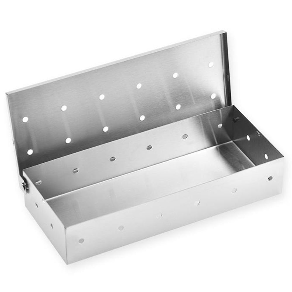 Stainless Steel Smoke Box Barbecue Smoking Tray Wood Chip Smoker Grill Tool Box