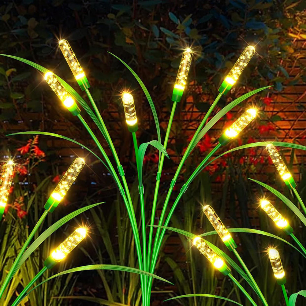 2Pcs Solar Outdoor Garden Lights LED Solar Reed Swaying Lights For Patio Yard