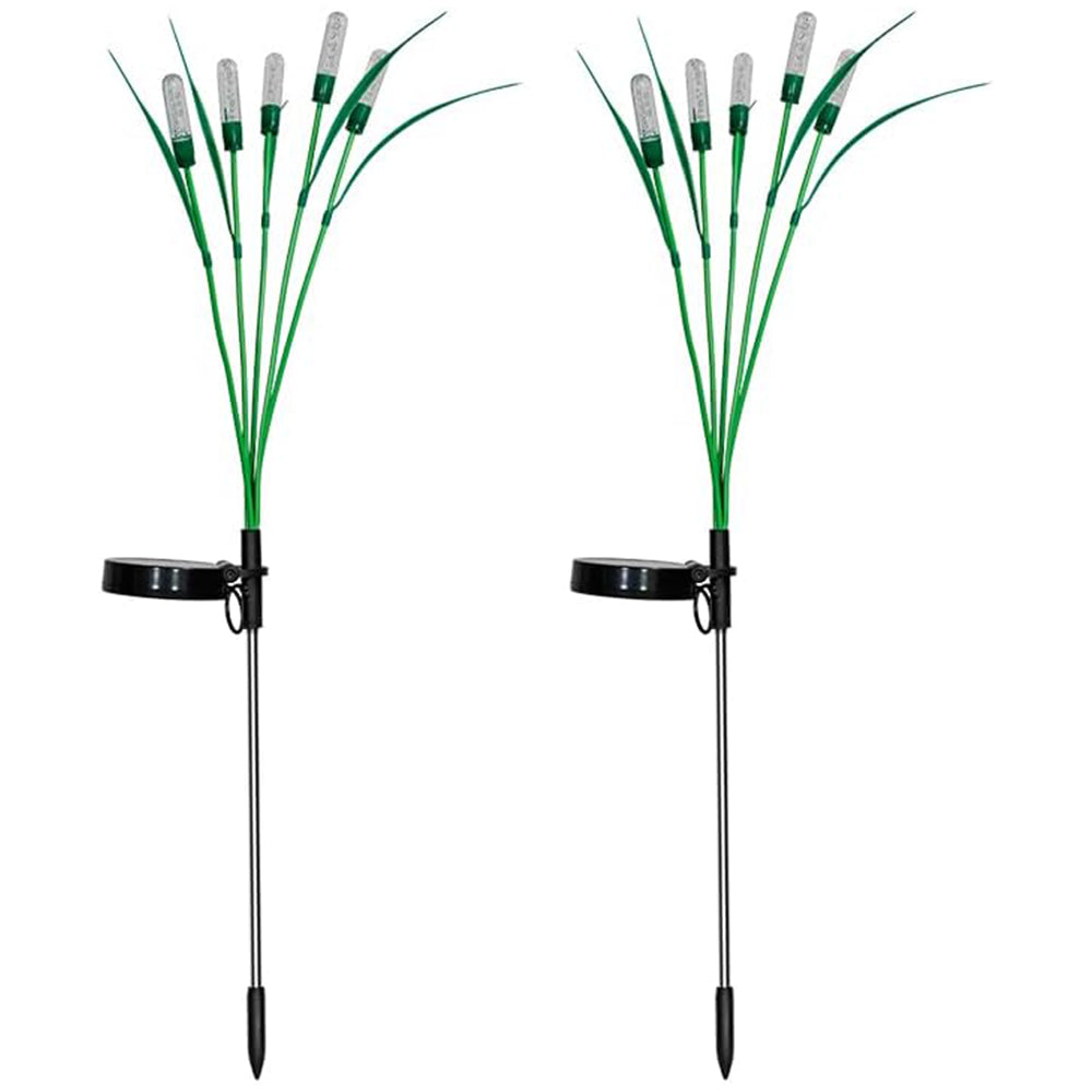 2Pcs Solar Outdoor Garden Lights LED Solar Reed Swaying Lights For Patio Yard
