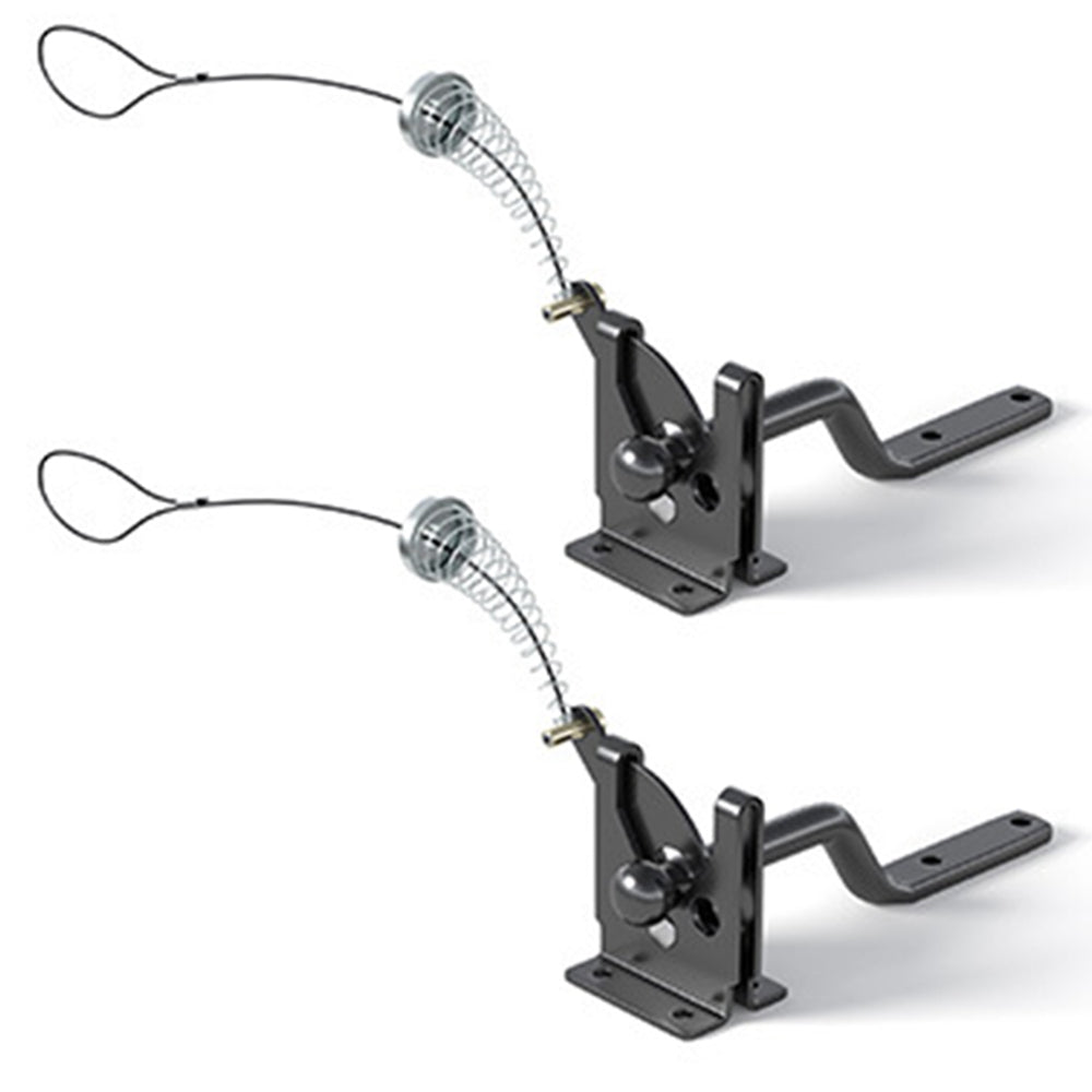 2Pcs Self-Locking Fence Gate Latch Post Mount with Spring Cable Pull