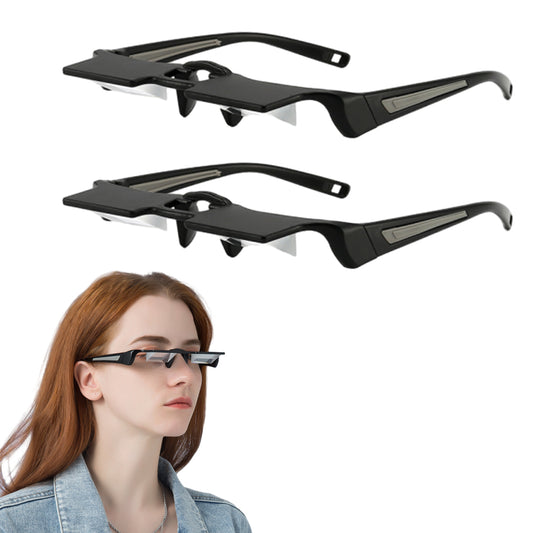 2Pcs Lazy Reading Glasses Horizontal Prism Spectacles Eyewear for Lying Bed