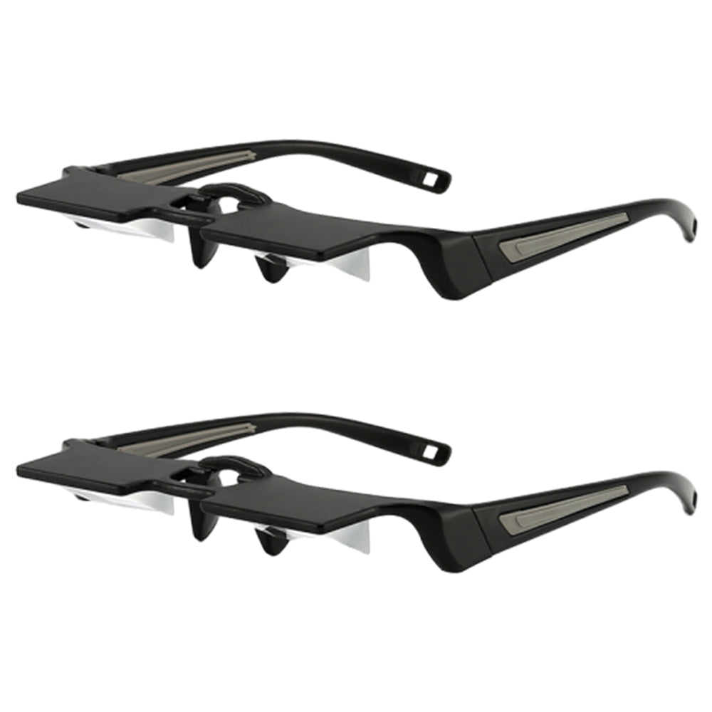 2Pcs Lazy Reading Glasses Horizontal Prism Spectacles Eyewear for Lying Bed