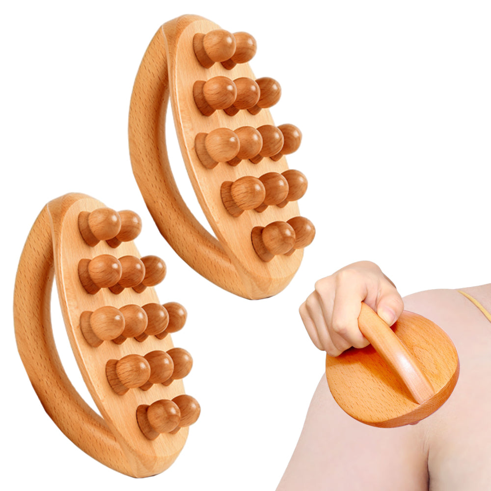2Pcs Wood Therapy Massage Tools Wooden Massage Body Brush Cellulite Remover