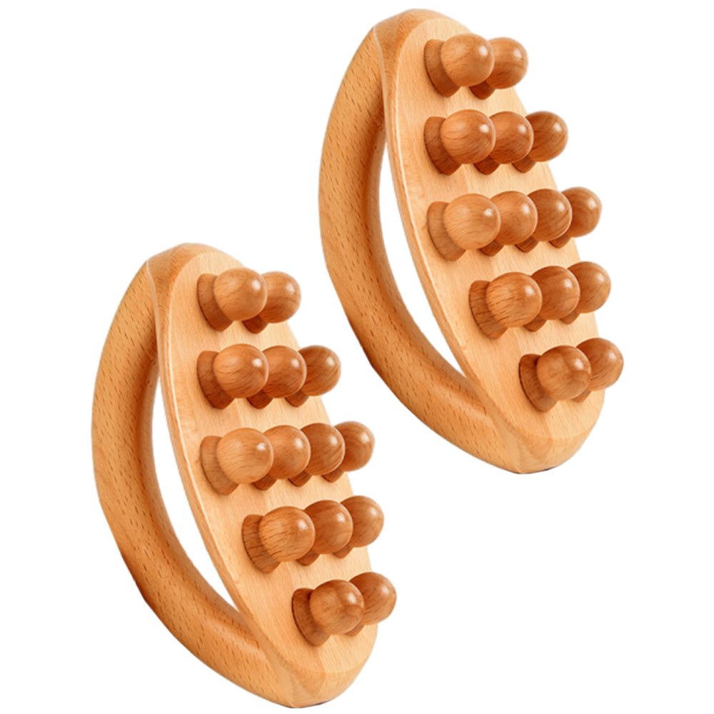 2Pcs Wood Therapy Massage Tools Wooden Massage Body Brush Cellulite Remover