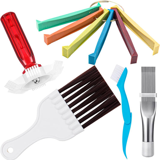 5Pcs Air Conditioner Fin Cleaner Set Fin Comb Condenser Straightener Clean Brush
