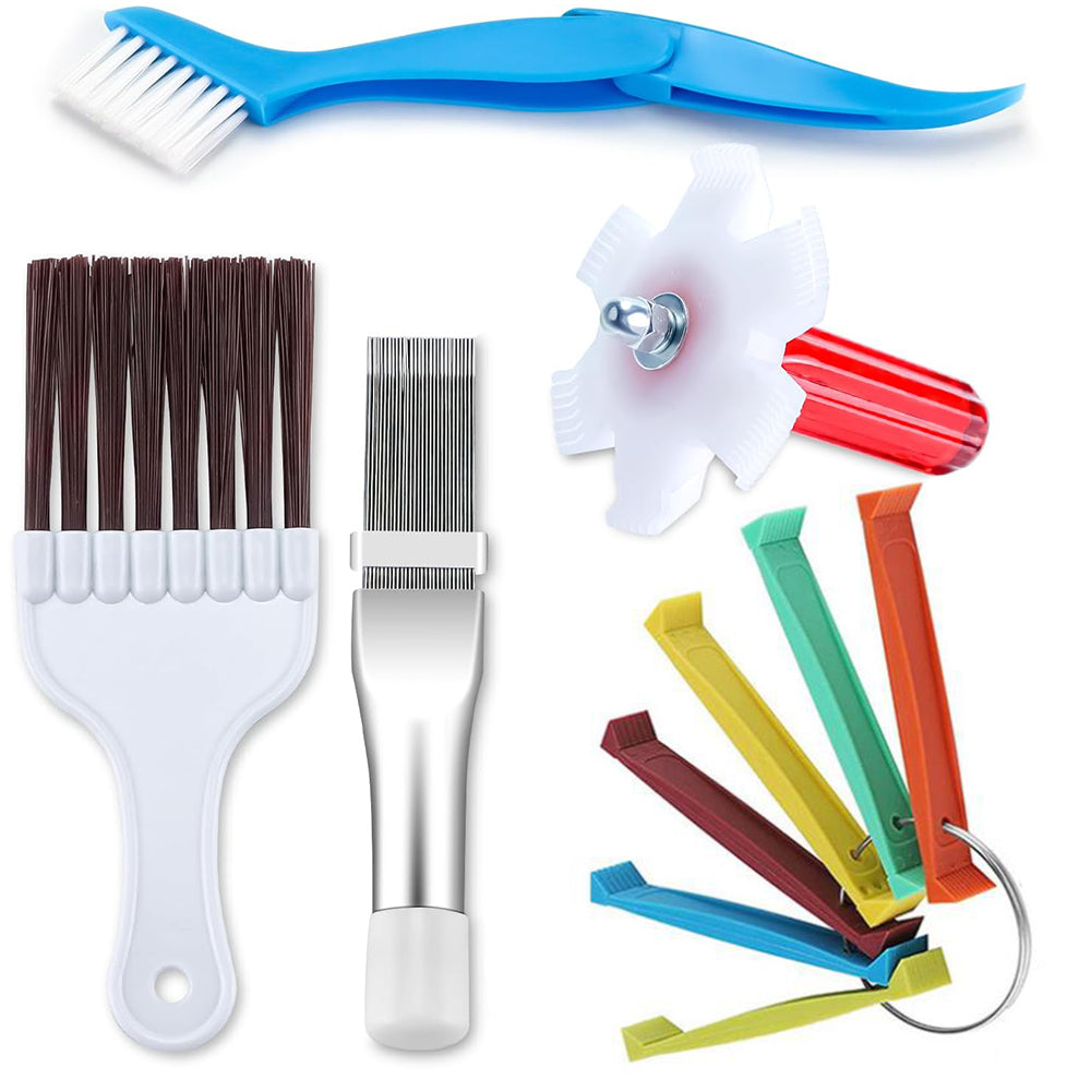 5Pcs Air Conditioner Fin Cleaner Set Fin Comb Condenser Straightener Clean Brush