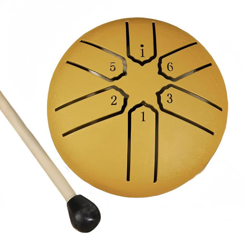 3 Inches 6 Notes Rain Drum Steel Tongue Drum Rain Chime Chakra Drum Gold