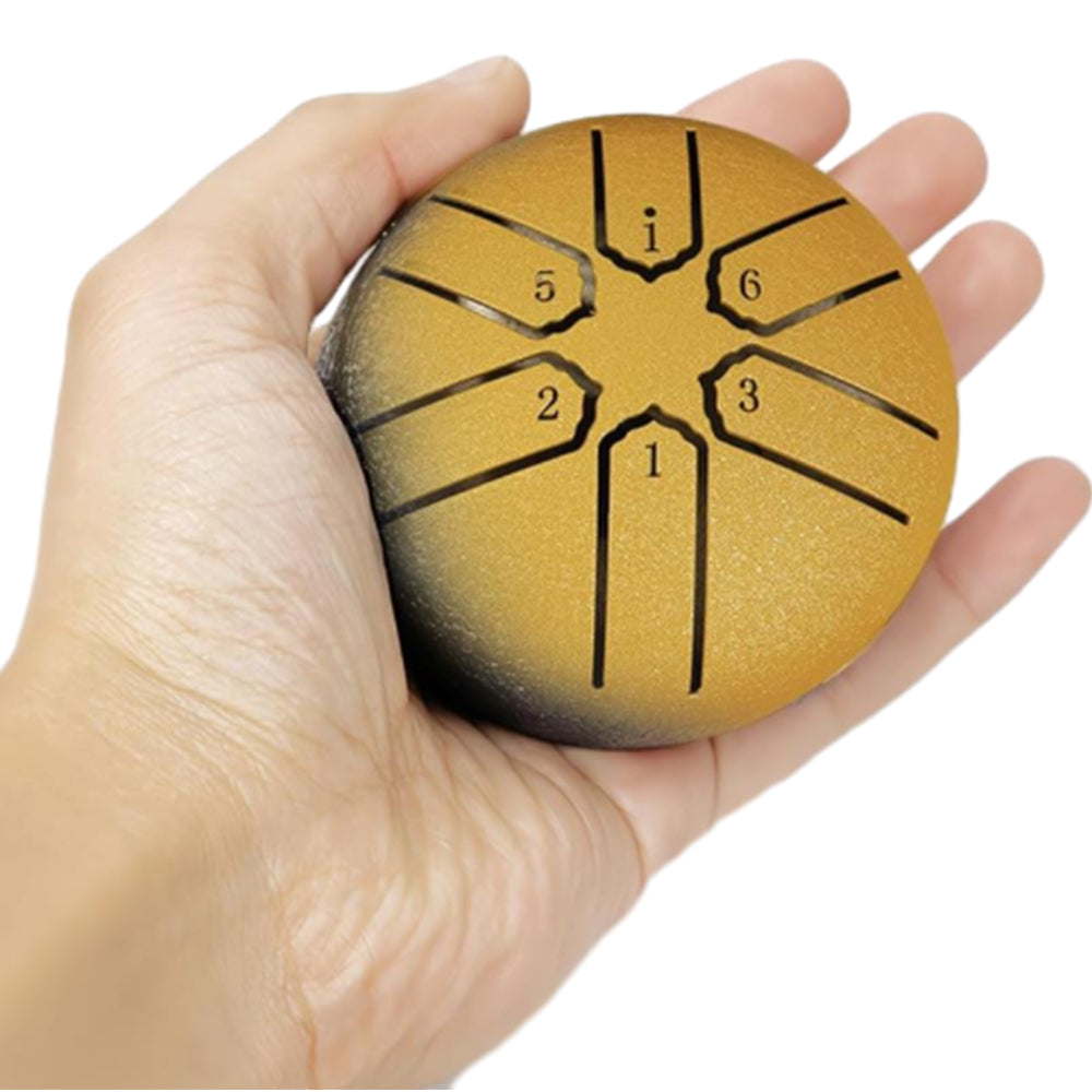 3 Inches 6 Notes Rain Drum Steel Tongue Drum Rain Chime Chakra Drum Gold