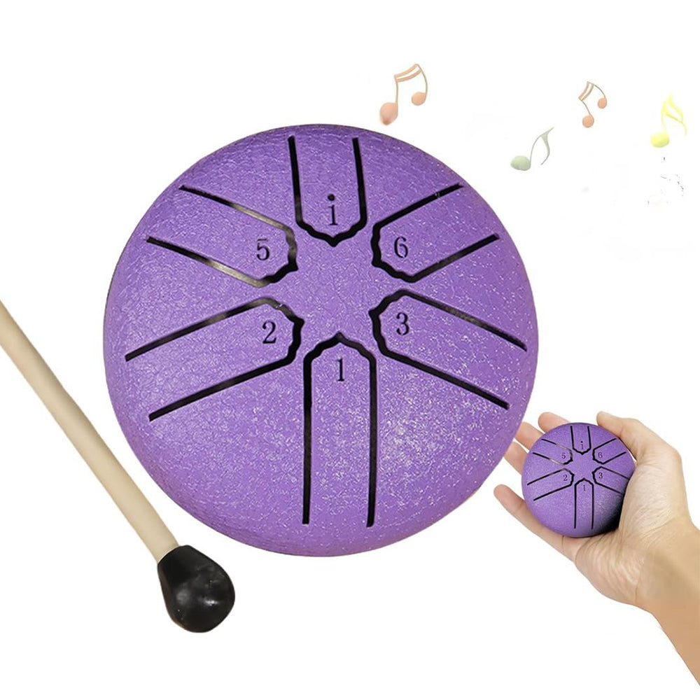 3 Inches 6 Notes Rain Drum Steel Tongue Drum Rain Chime Chakra Drum Purple