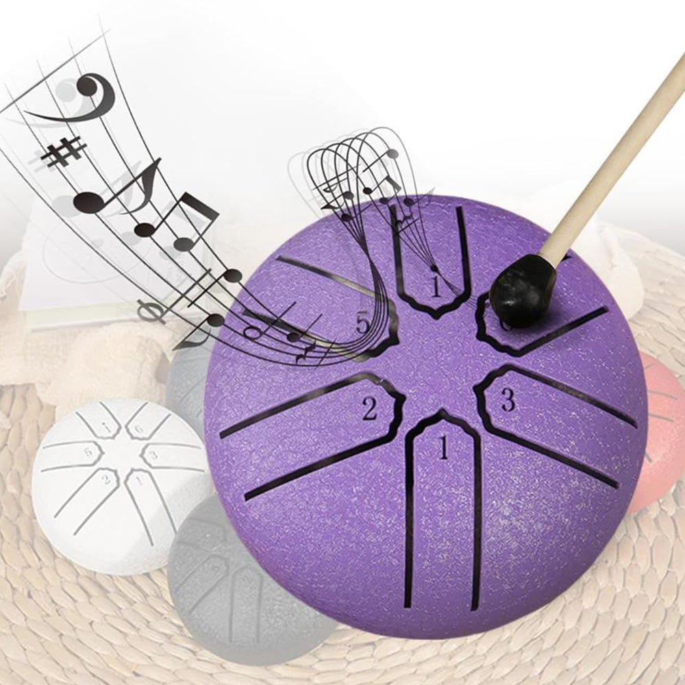 3 Inches 6 Notes Rain Drum Steel Tongue Drum Rain Chime Chakra Drum Purple