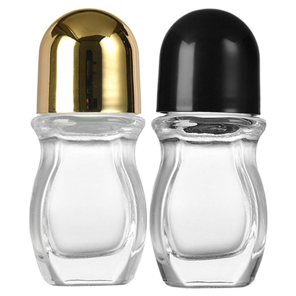 2Pcs 30ml Glass Empty Roller Bottle Perfume Massage Roll Ball Clear Bottle