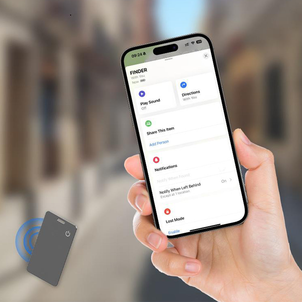 Wireless Charging Smart Wallet Tracker Card Works with Apple Find My App