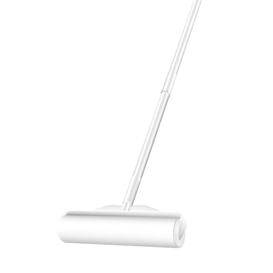 White 24cm Wide Lint Roller Hair Cleaning Sticky Roller with 3 Detachable Poles