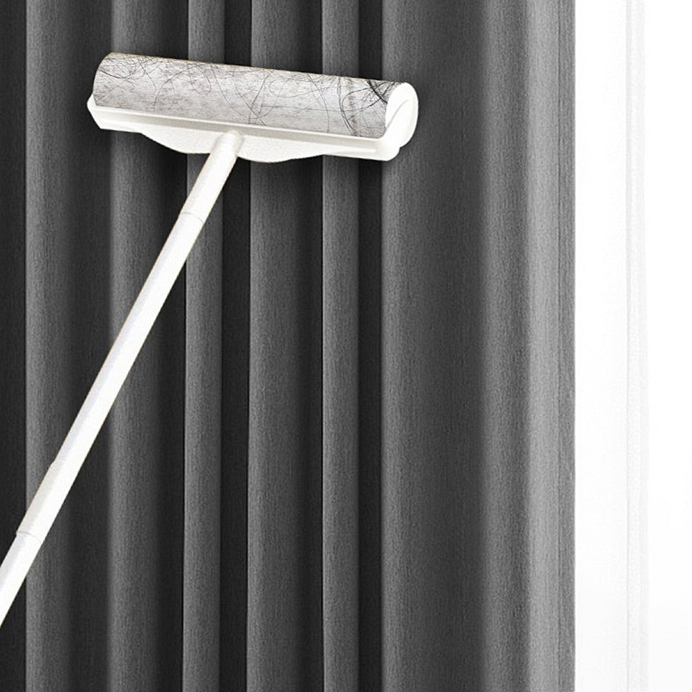 White 24cm Wide Lint Roller Hair Cleaning Sticky Roller with 3 Detachable Poles