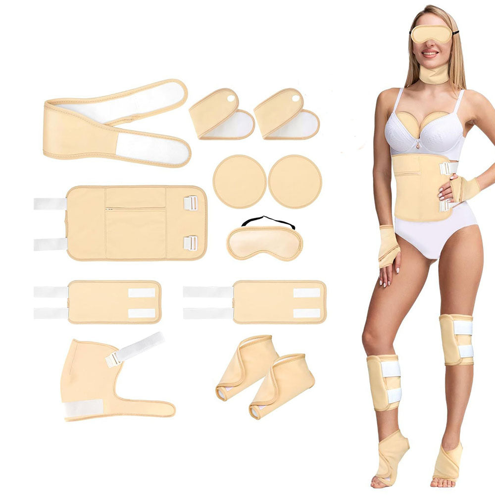 12Pcs Set Castor Oil Pack Reusable Compress Wraps Kit for Eye Neck Waist Chest Hands Knees Feet