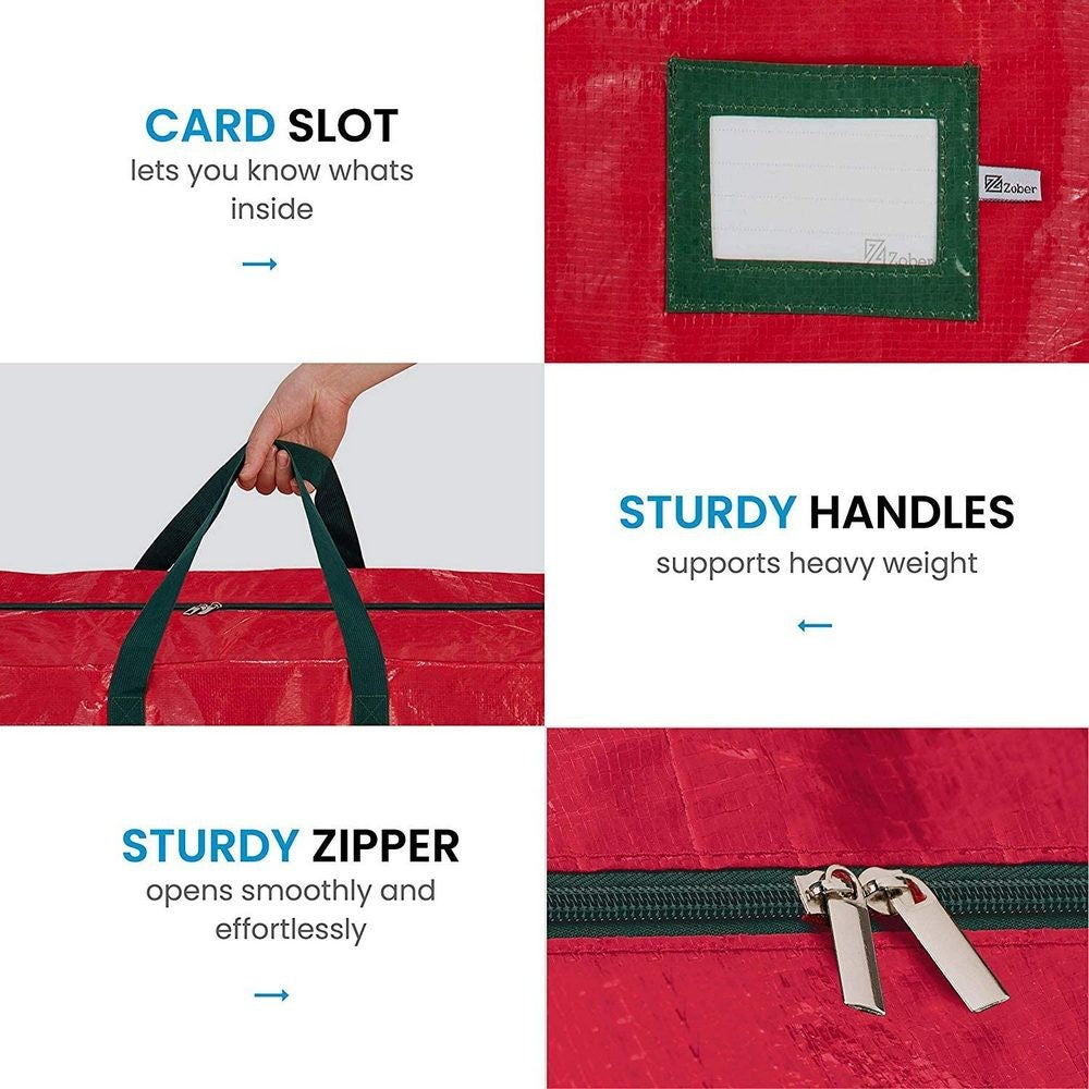 122x34x51cm Waterproof Christmas Tree Storage Bag - Red