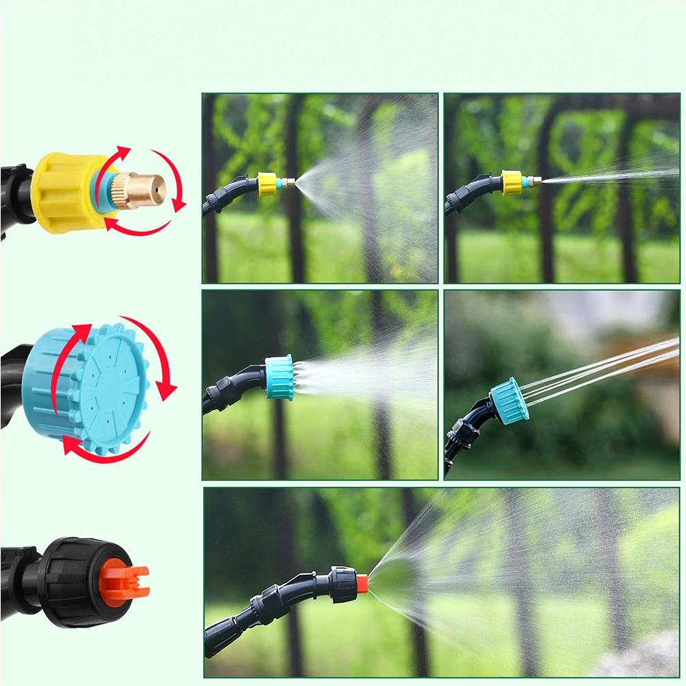 Electric Plant Sprayer with 3 Nozzles and 5M Hose Watering Fogger for Garden