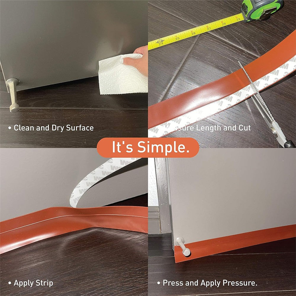 35mm Silicone Weather Stripping Door Window Seal Strip Door Draft Stopper -Brown