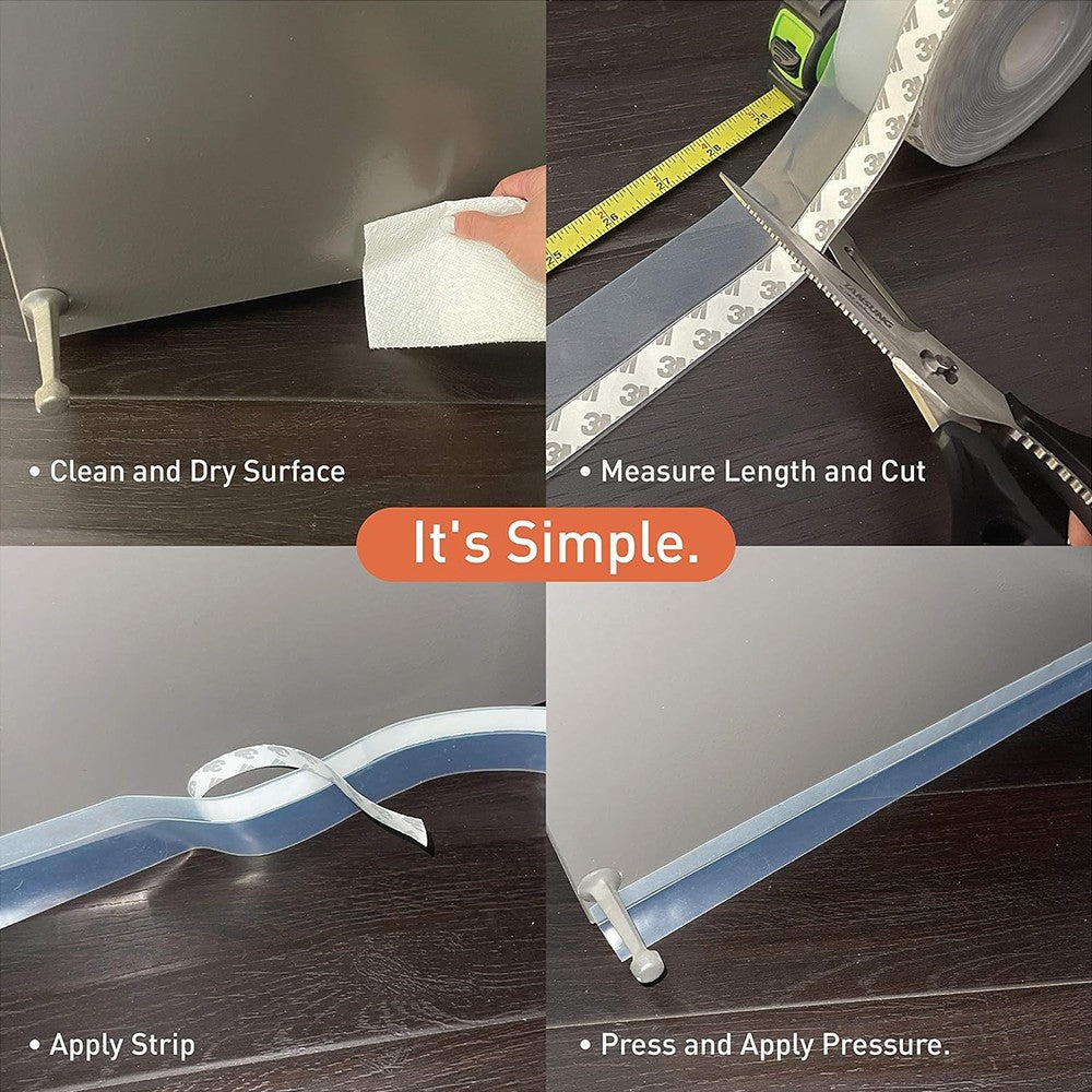 35mm Silicone Weather Stripping Door Seal Strip Door Draft Stopper - Translucent