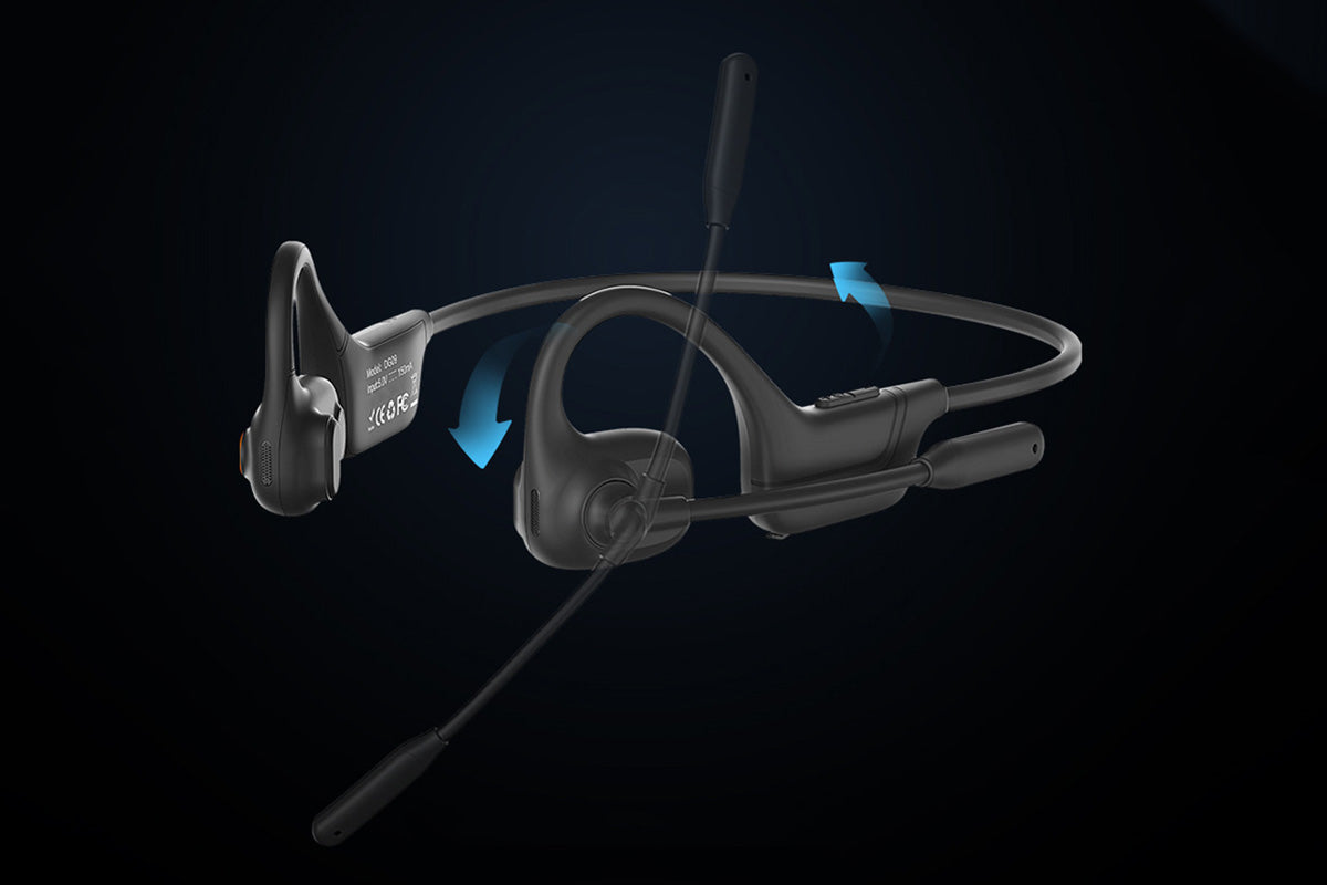 Open Ear Air Conduction Bluetooth Headphones with Noise Canceling Mic for Sports Office