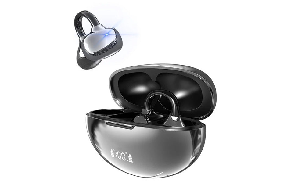 Bluetooth Open Ear Clip-On Earbuds Wireless Headphones for Sports