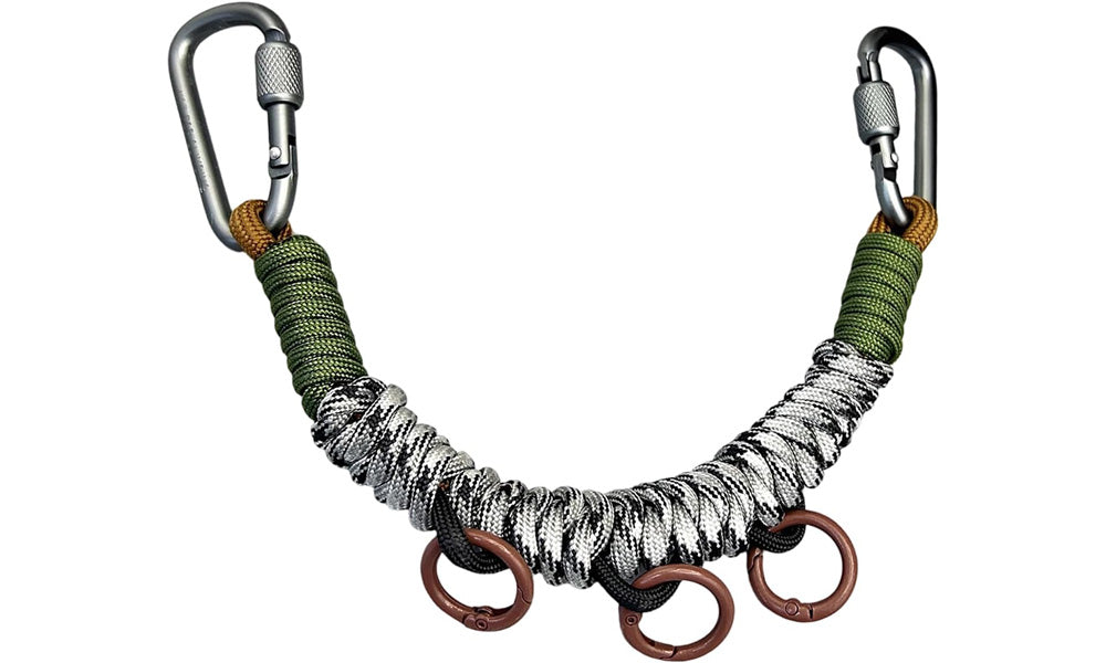 3 PCS Handwoven Paracord Backpack Gear Hanger Chains with Carabiners